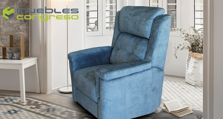 Sillón relax moderno azul